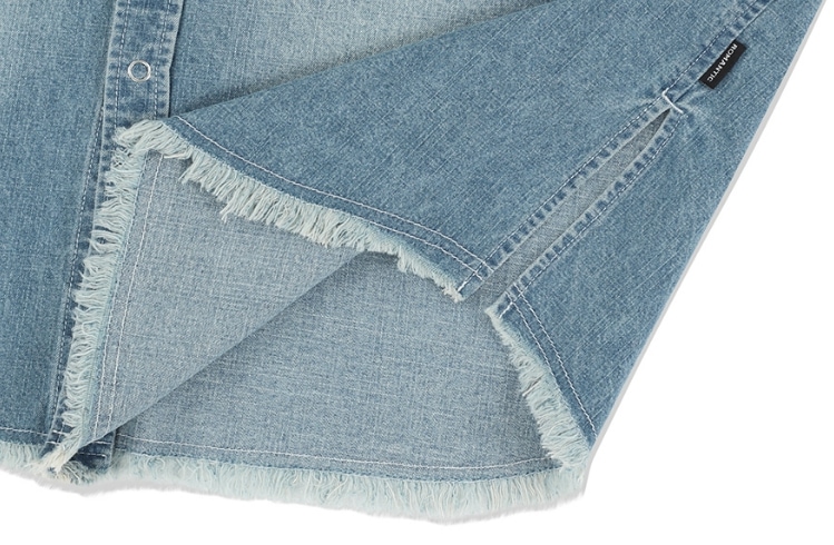 【ROMANTIC CROWN】 WASHED DENIM HALF SHIRT 【ROMANTIC CROWN】 WASHED DENIM HALF SHIRT