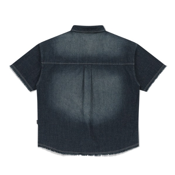 【ROMANTIC CROWN】 WASHED DENIM HALF SHIRT 【ROMANTIC CROWN】 WASHED DENIM HALF SHIRT