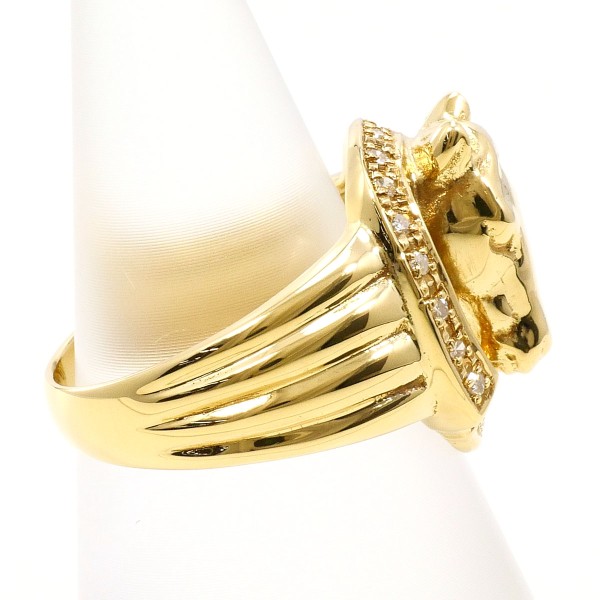 K18 18金 YG リング 12号 ダイヤ 0.13 カード鑑別書 【中古】 K18 18金 YG リング 12号 ダイヤ 0.13 カード鑑別書 【中古】