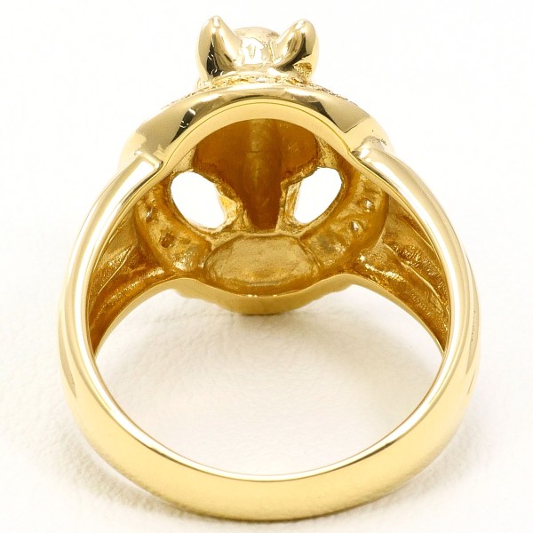 K18 18金 YG リング 12号 ダイヤ 0.13 カード鑑別書 【中古】 K18 18金 YG リング 12号 ダイヤ 0.13 カード鑑別書 【中古】