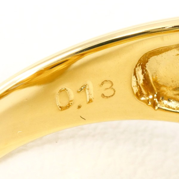 K18 18金 YG リング 12号 ダイヤ 0.13 カード鑑別書 【中古】 K18 18金 YG リング 12号 ダイヤ 0.13 カード鑑別書 【中古】