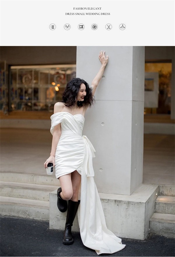 ウエディングドレス 二次会 前撮り 大きいサイズ 結婚式 二次会ドレス 実物画像あり 海外挙式 ウェディングドレス ライトドレス ファスナー 花嫁ドレス ミニドレス 軽い