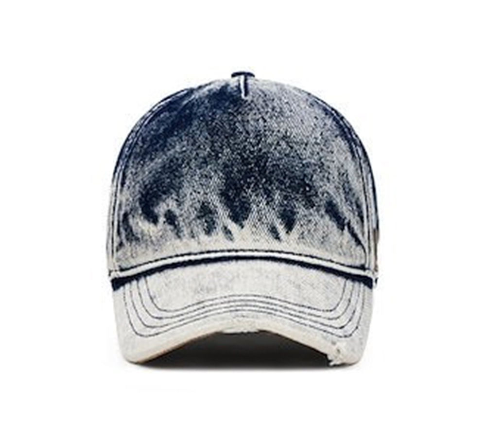 韓国 帽子 深め 小顔効果 顔が見えづらい 紫外線対策 レディース[VA Stud Bleach Washing Denim Ball Cap 1406 1407]
