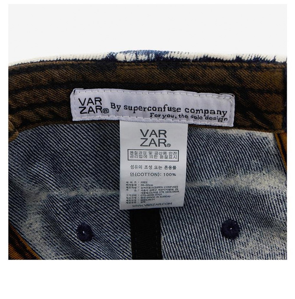 韓国 帽子 深め 小顔効果 顔が見えづらい 紫外線対策 レディース[VA Stud Bleach Washing Denim Ball Cap 1406 1407]