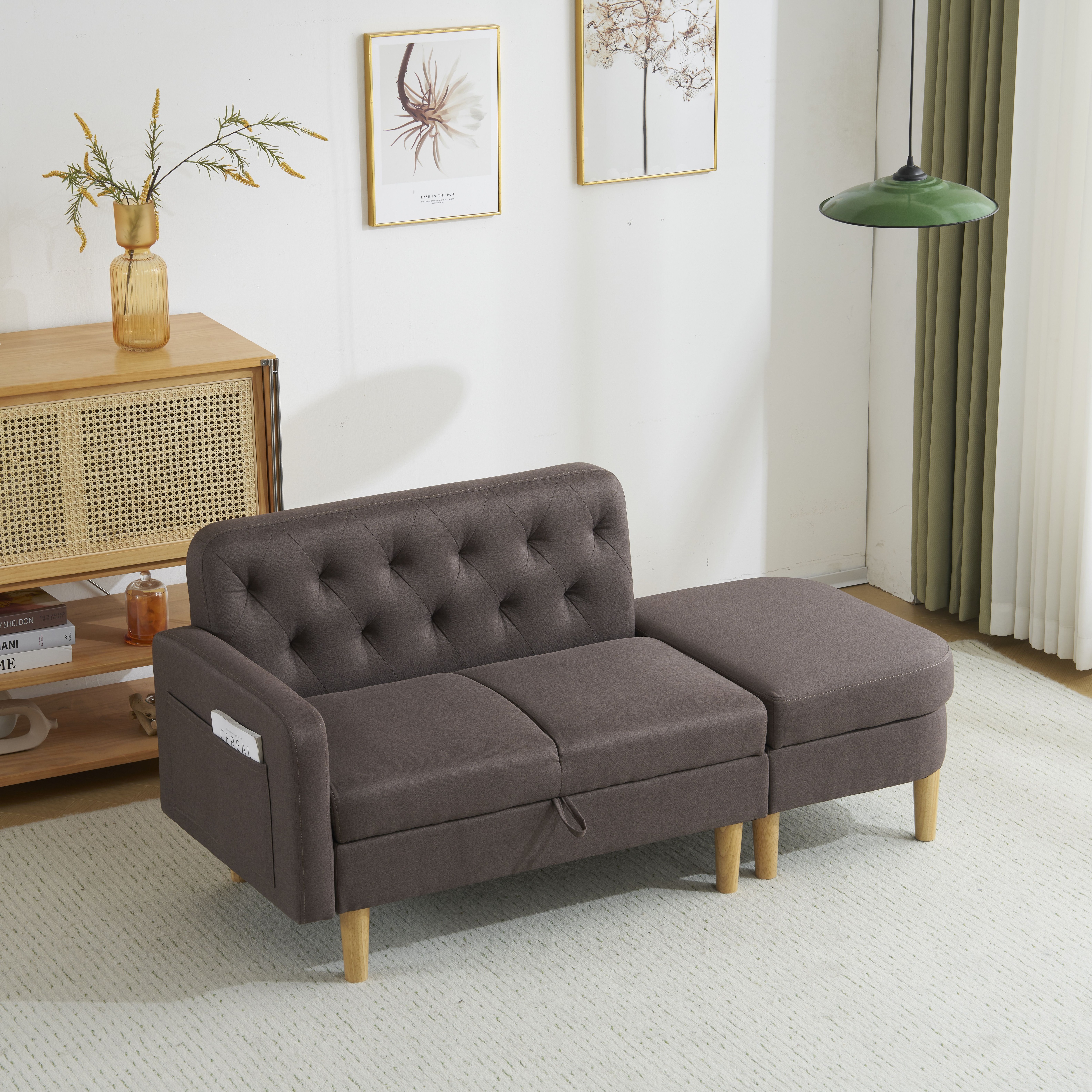 ソファ 2-3人掛け カウチソファ 収納機能 オットマン レイアウト