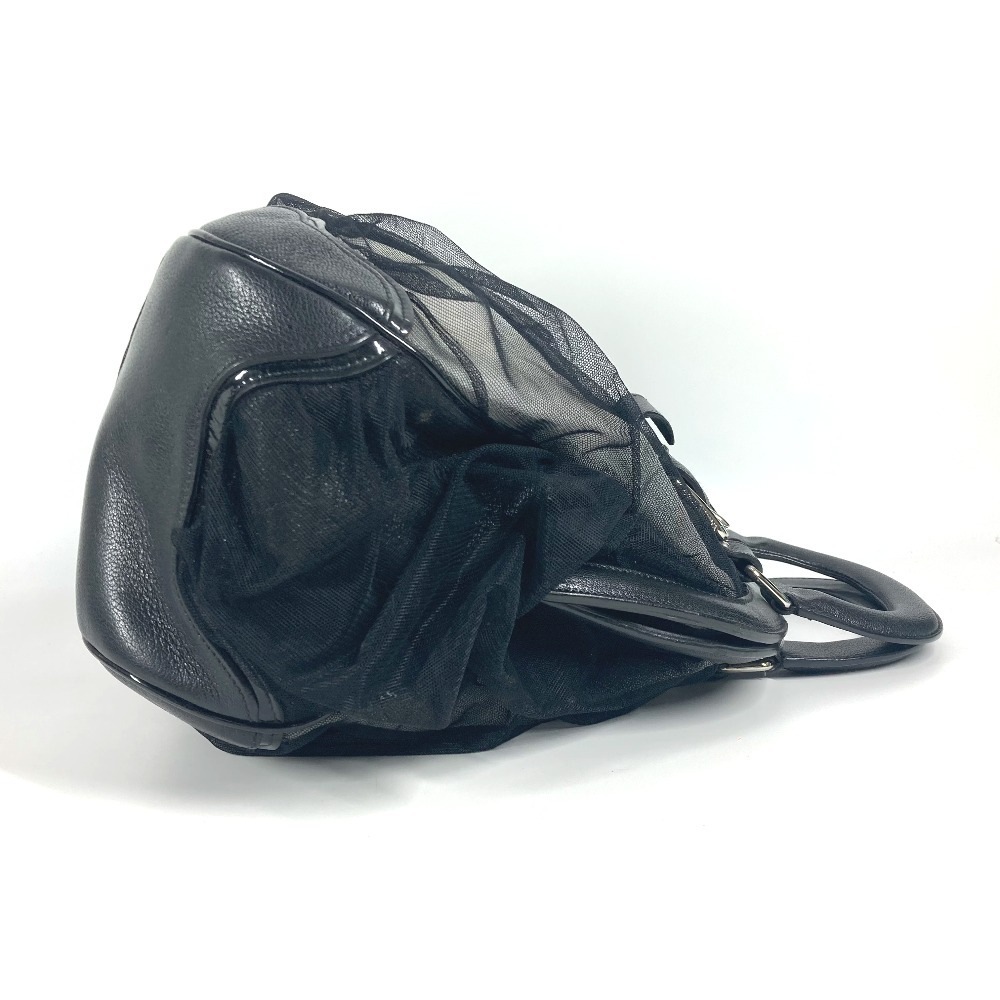 DOLCE&GABBANA ドルガバ ハンドバッグ ロゴ メッシュ ポーチ付き カバン トートバッグ レザー ブラック