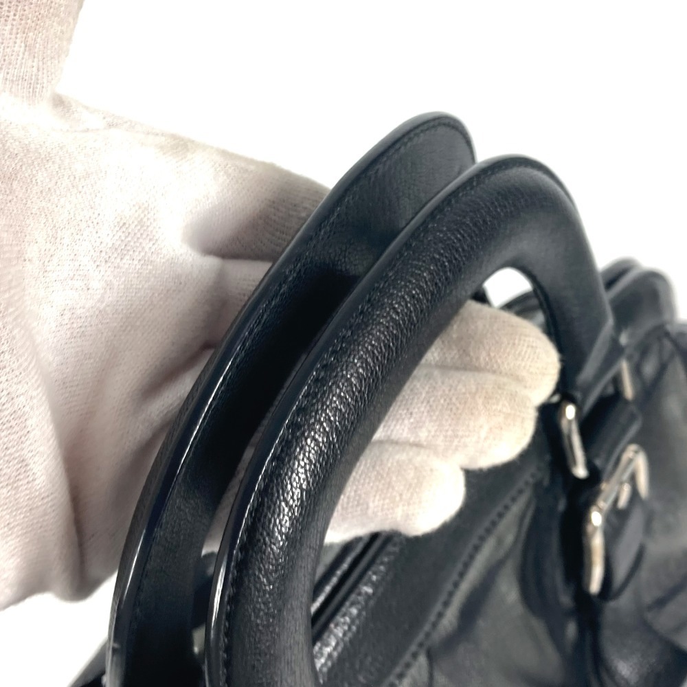 DOLCE&GABBANA ドルガバ ハンドバッグ ロゴ メッシュ ポーチ付き カバン トートバッグ レザー ブラック