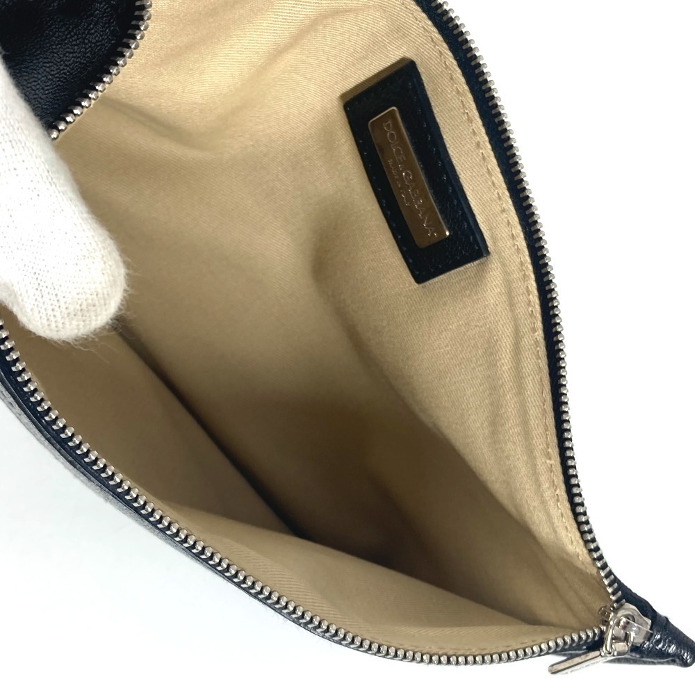 DOLCE&GABBANA ドルガバ ハンドバッグ ロゴ メッシュ ポーチ付き カバン トートバッグ レザー ブラック