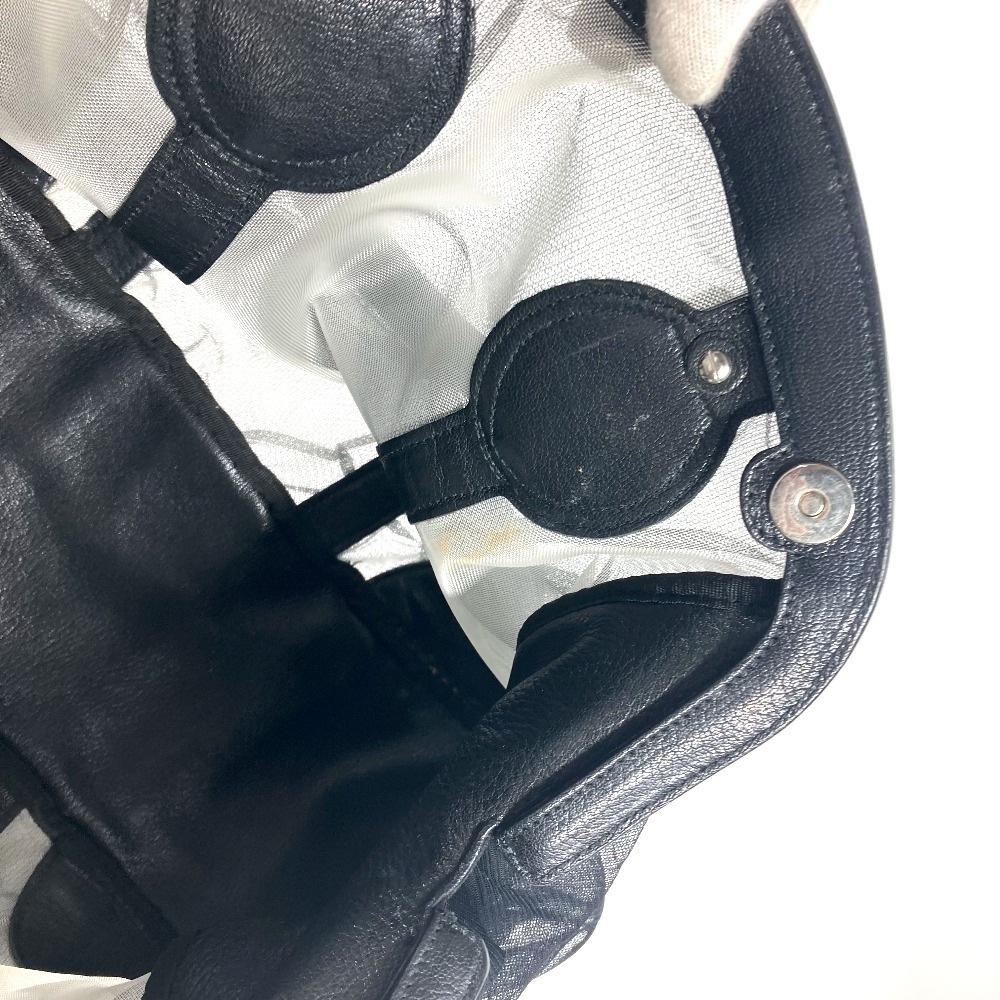 DOLCE&GABBANA ドルガバ ハンドバッグ ロゴ メッシュ ポーチ付き カバン トートバッグ レザー ブラック