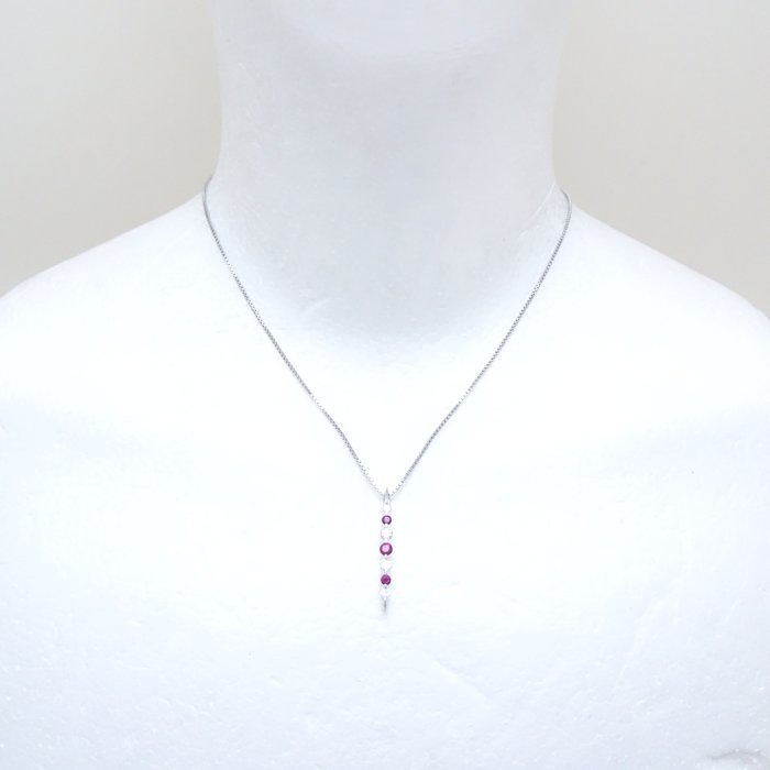 ネックレス ルビー0.30ct ダイヤモンド0.29ct Pt900プラチナxPt850プラチナ /74951【中古】 ネックレス ルビー0.30ct ダイヤモンド0.29ct Pt900プラチナxPt850プラチナ /74951【中古】