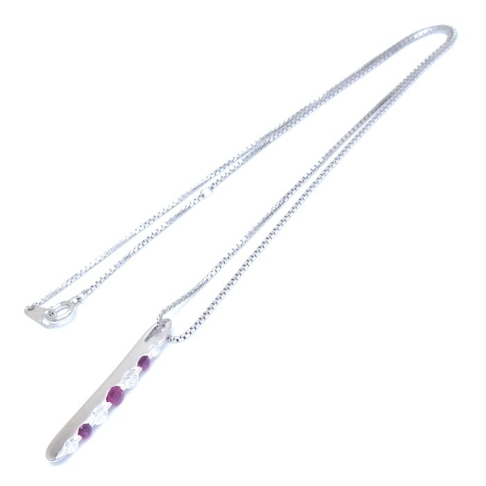 ネックレス ルビー0.30ct ダイヤモンド0.29ct Pt900プラチナxPt850プラチナ /74951【中古】 ネックレス ルビー0.30ct ダイヤモンド0.29ct Pt900プラチナxPt850プラチナ /74951【中古】
