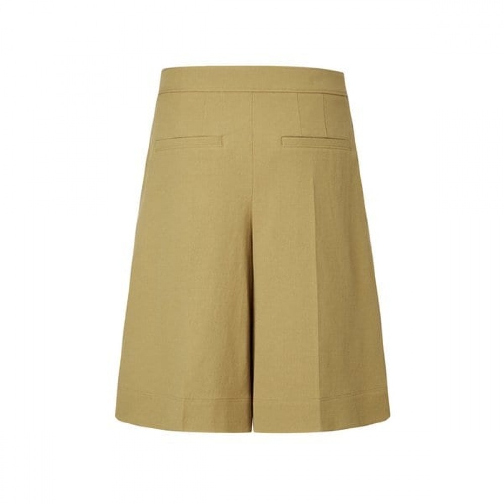 [24SS] [リネン] カーキリネンブレンドワンタックバミューダパンツHSPA4B491K2