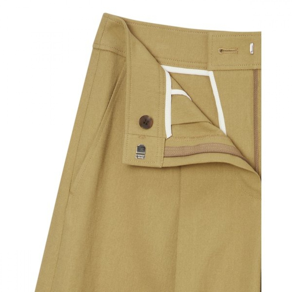 [24SS] [リネン] カーキリネンブレンドワンタックバミューダパンツHSPA4B491K2