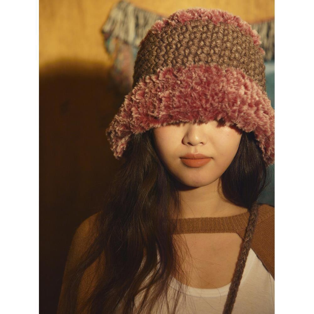 MISU A BARBE ハット　ニット帽 MISU A BARBE 2020 AW new furry burgundy ニット帽