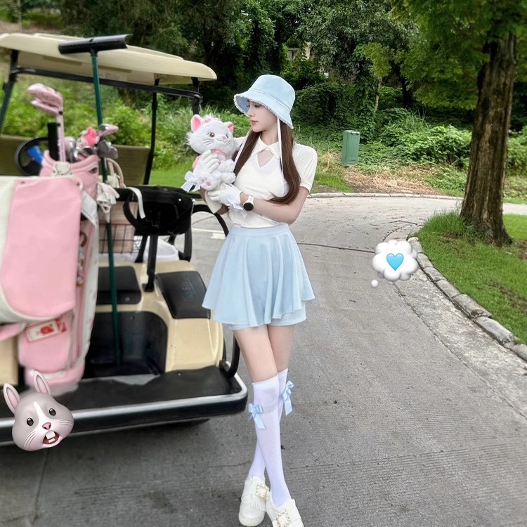 2025新作 ゴルフウェア スカート 半袖 アウトドア 通気/排汗/速乾 レディース ゴルフ スポーツ テニスウェア