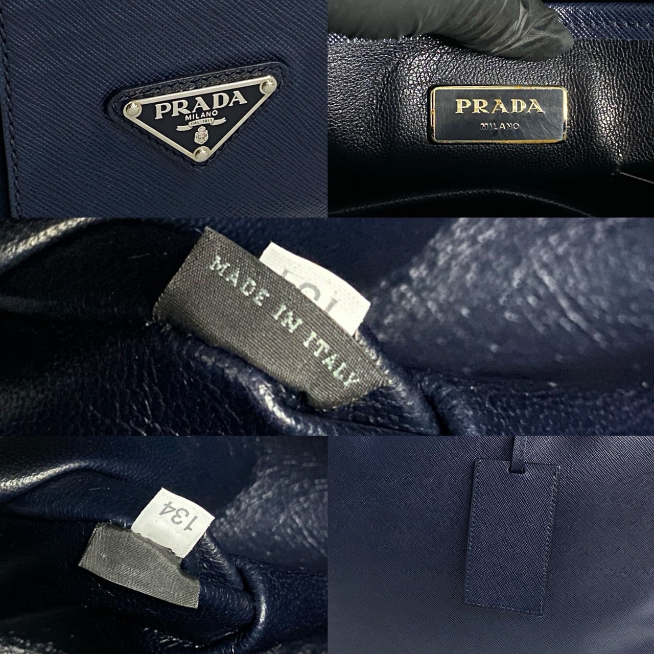 三角ロゴ 金具ボストンバッグ レザー ネイビー 08864 三角ロゴ 金具ボストンバッグ レザー ネイビー 08864