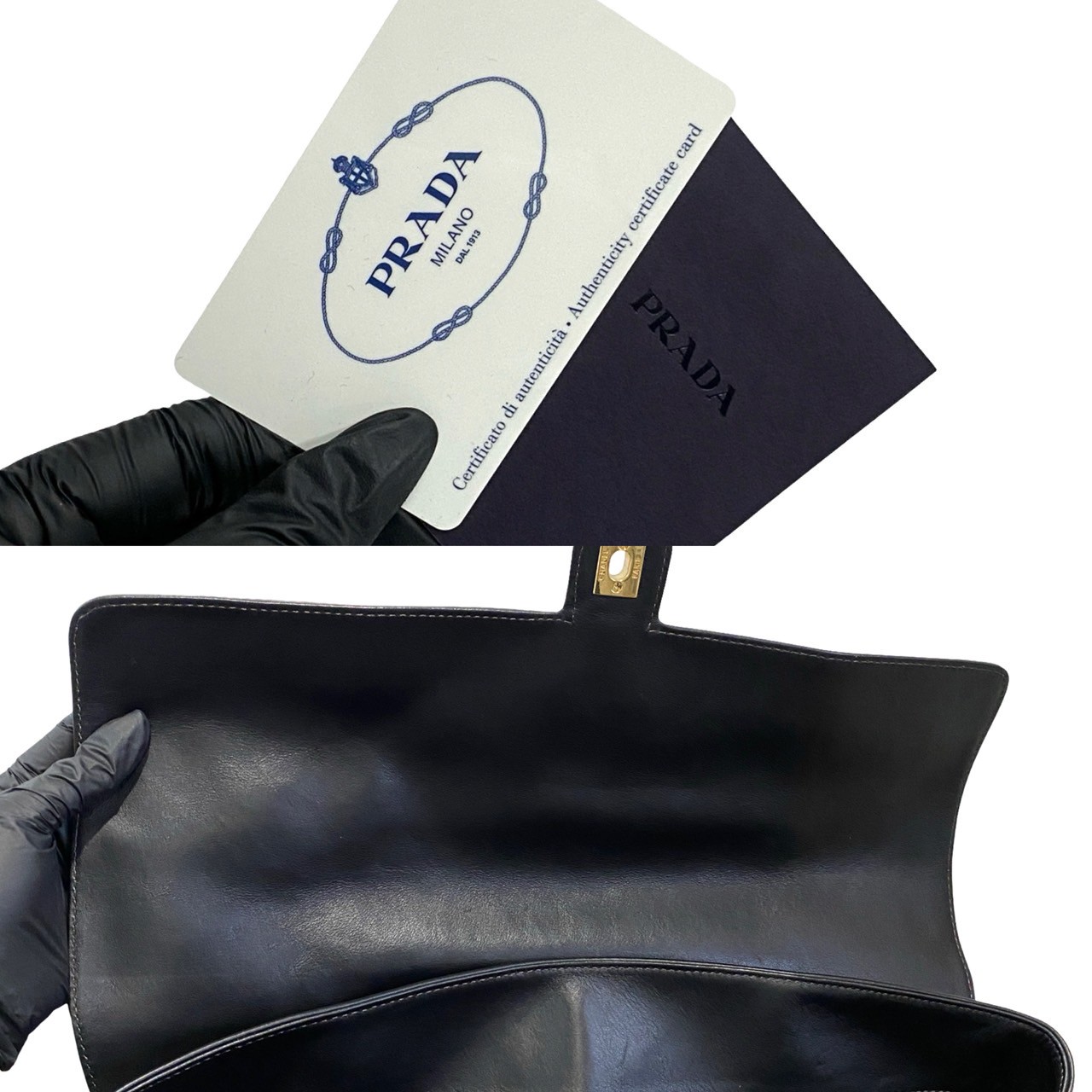 三角ロゴ 金具ボストンバッグ レザー ネイビー 08864 三角ロゴ 金具ボストンバッグ レザー ネイビー 08864