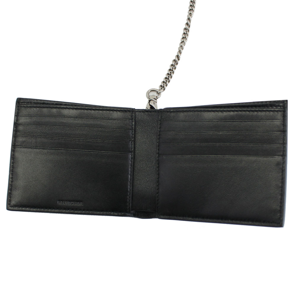 ウォレット　２点 二つ折り札入れ チェーンウォレット ロゴ ブラック/マルチ 504933