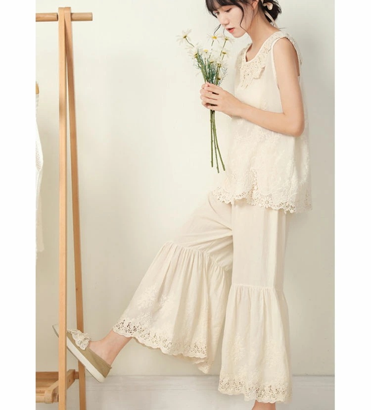 ぺチパンツ レース ロング 綿 ペチコート レディース パンツ 大きいサイズ 春夏 フレア インナーパンツ 刺繍 裾レース ロングペチパンツ 重ね着 コットン100% 綿100% 天然素材 ゆったり