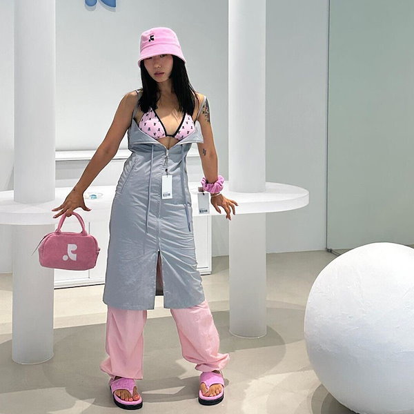 RR LOGO TERRY TOTE BAG - PINK