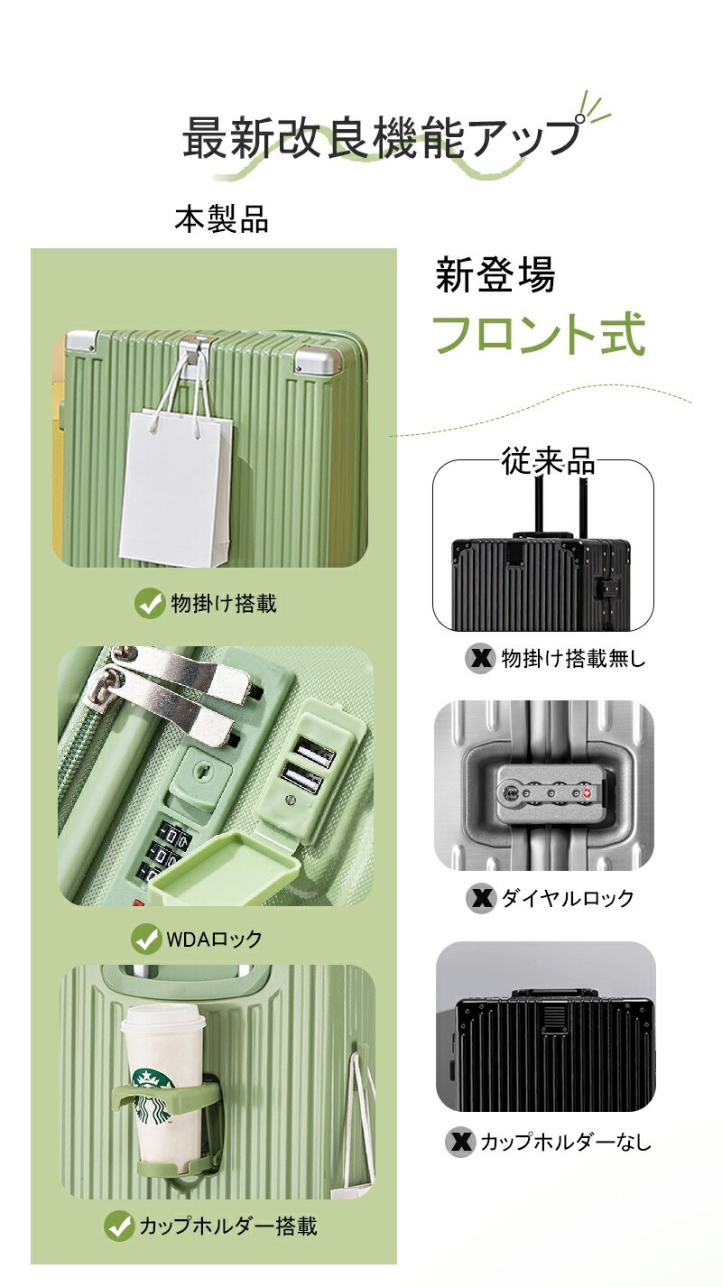 今がチャンススーツケース キャリーケース sサイズ フロントオープン 機内持ち込み ドリンクホルダー 静音 軽量 前開き 小型 USBポート付き かわいい 旅行 出張 修学旅行 s m l キャリーバ 今がチャンススーツケース キャリーケース sサイズ フロントオープン 機内持ち込み ドリンクホルダー 静音 軽量 前開き 小型 USBポート付き かわいい 旅行 出張 修学旅行 s m l キャリーバ