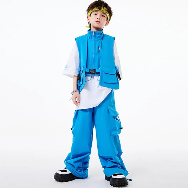 街のダンスの子供のファッション服の女の子のドーパミンのスーツのファッションブランドの夏の男の子のヒップホップダンスの公演服のhiphop馬甲