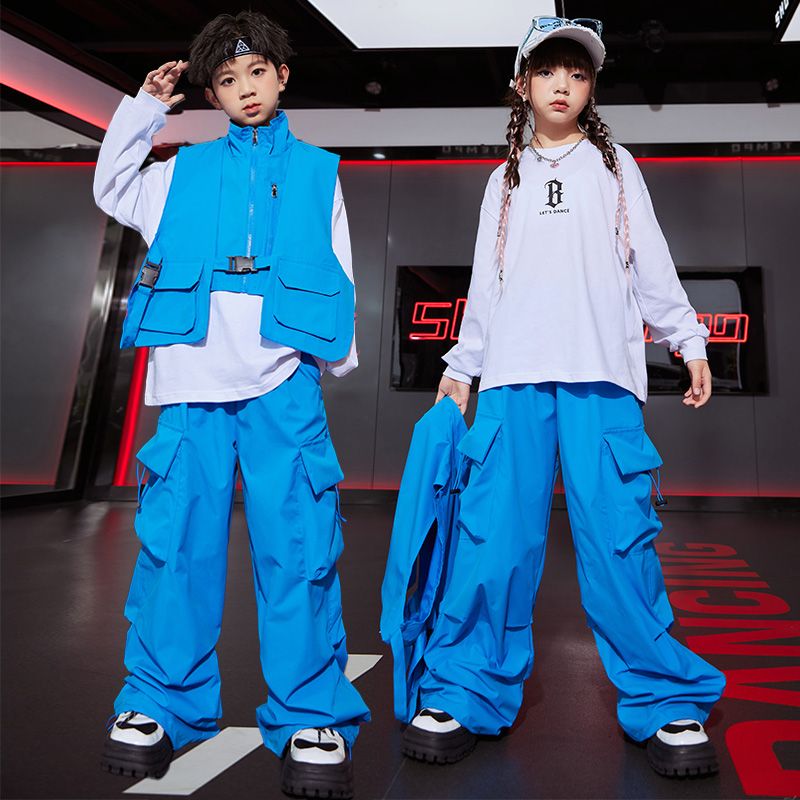 街のダンスの子供のファッション服の女の子のドーパミンのスーツのファッションブランドの夏の男の子のヒップホップダンスの公演服のhiphop馬甲