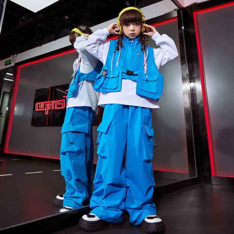 街のダンスの子供のファッション服の女の子のドーパミンのスーツのファッションブランドの夏の男の子のヒップホップダンスの公演服のhiphop馬甲