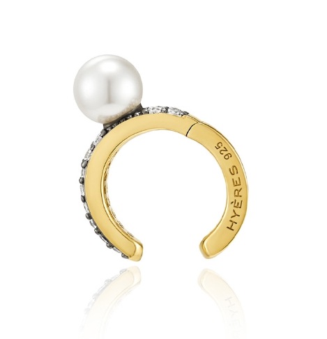 【HYERES LOR】22FW★ Noailles antique in-ear ear cuff full HYERES LOR] Noailles silver antique pearl ear cuff full