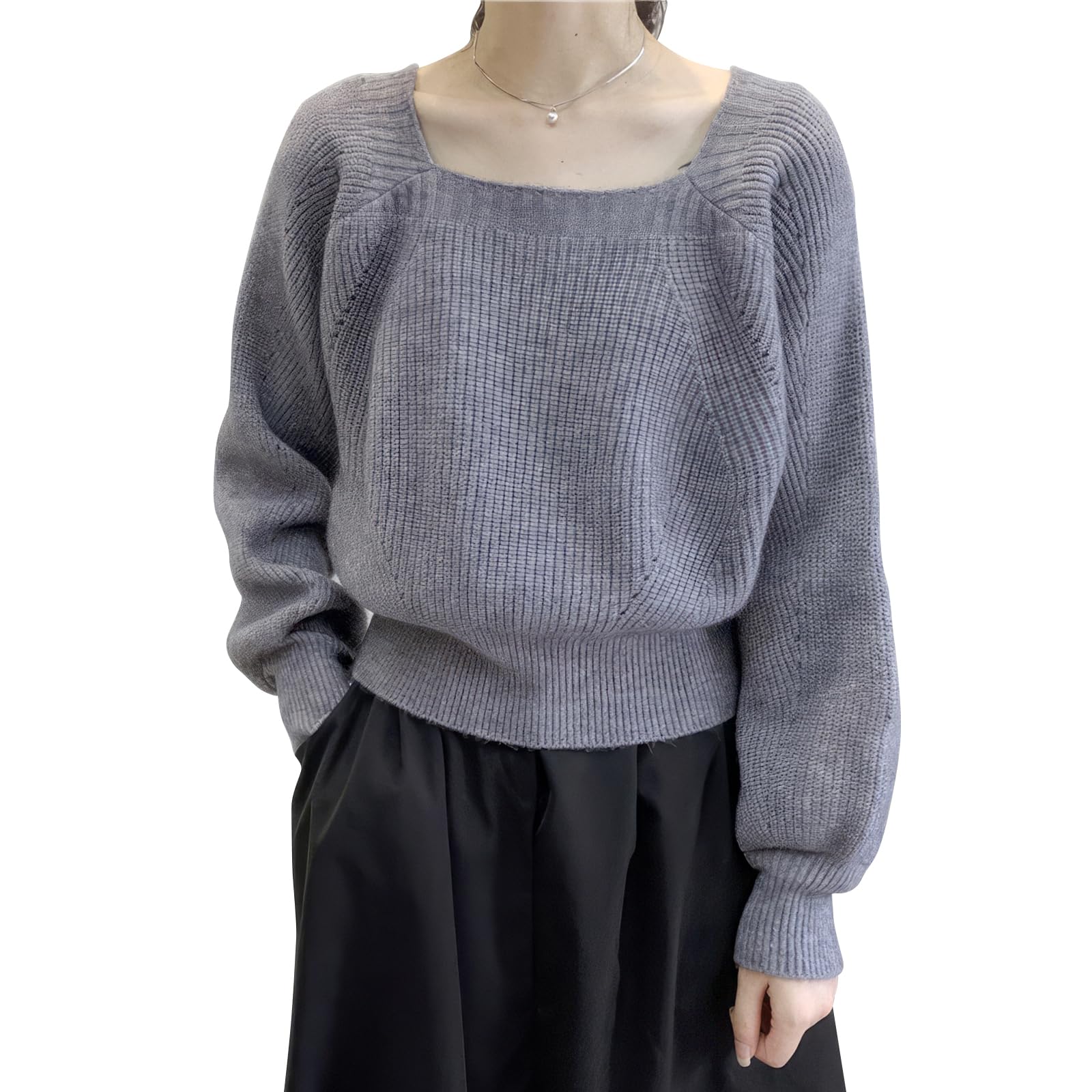 セーター レディース リブニット スクエアネック ボリューム袖 バルーン 長袖 ハイゲージ トップス ショート丈 薄手 長袖 ふんわり カジュアル シンプル おしゃれ 大人 かわいい デイリー 秋 冬 セーター レディース リブニット スクエアネック ボリューム袖 バルーン 長袖 ハイゲージ トップス ショート丈 薄手 長袖 ふんわり カジュアル シンプル おしゃれ 大人 かわいい デイリー 秋 冬