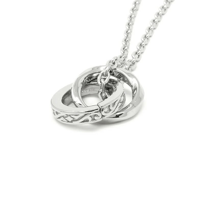 LH-1 タテガミ ダブルリングネックレス サージカルステンレス(シルバー) 03NE0215SV ステンレスネックレス チェーン45~50cm ペンダン LH-1 タテガミ ダブルリングネックレス サージカルステンレス(シルバー) 03NE0215SV ステンレスネックレス チェーン45~50cm ペンダン