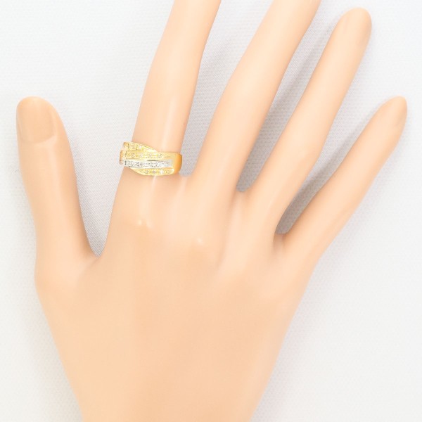 PT900 プラチナ K18YG リング 指輪 12号 ダイヤ 0.15 ジュエリー 中古 PT900 プラチナ K18YG リング 指輪 12号 ダイヤ 0.15 ジュエリー 中古