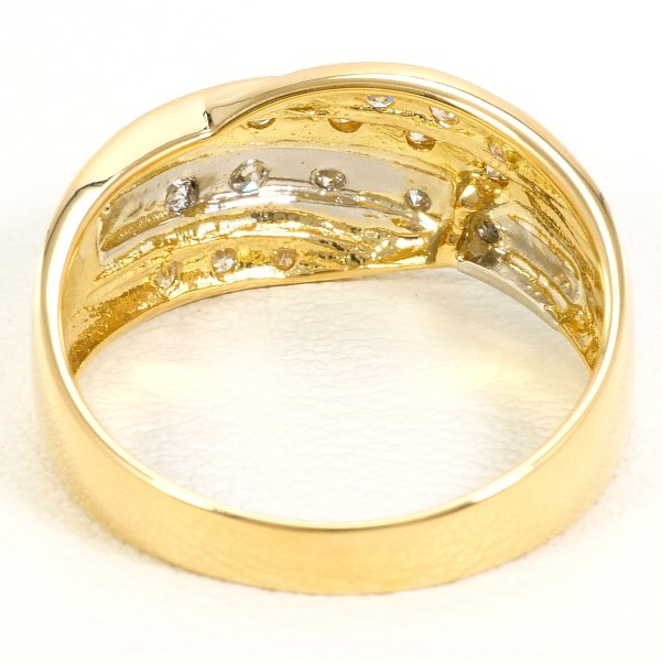 PT900 プラチナ K18YG リング 指輪 12号 ダイヤ 0.15 ジュエリー 中古 PT900 プラチナ K18YG リング 指輪 12号 ダイヤ 0.15 ジュエリー 中古