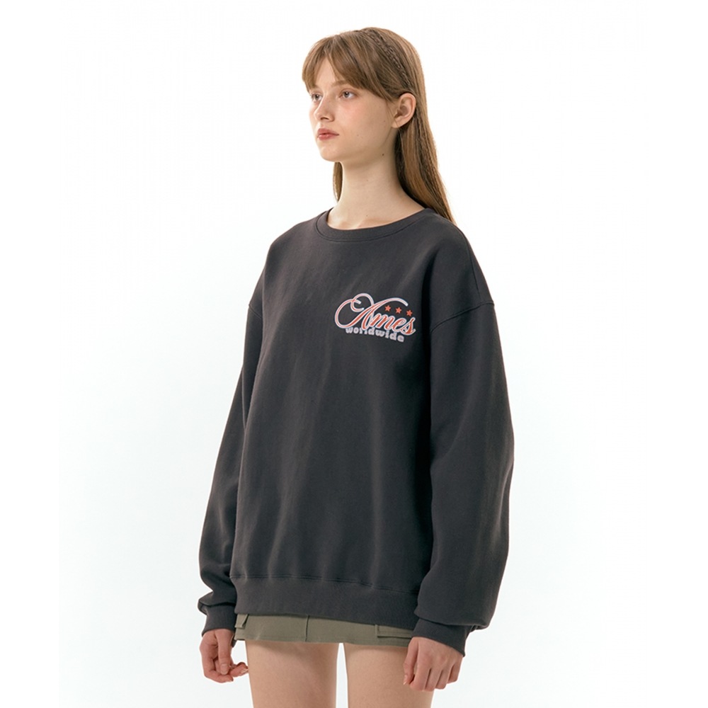 AMES-ワールドワイドニューメッセージスウェットシャツチャコール