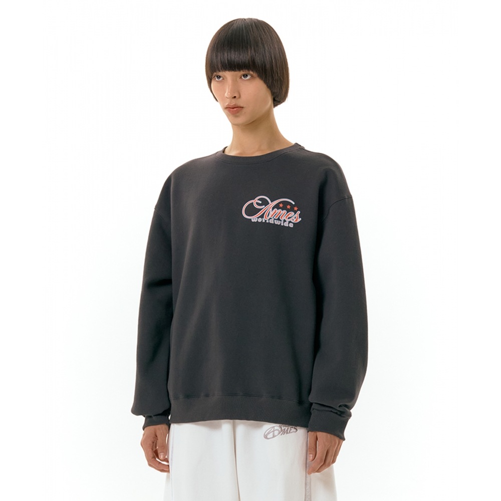 AMES-ワールドワイドニューメッセージスウェットシャツチャコール