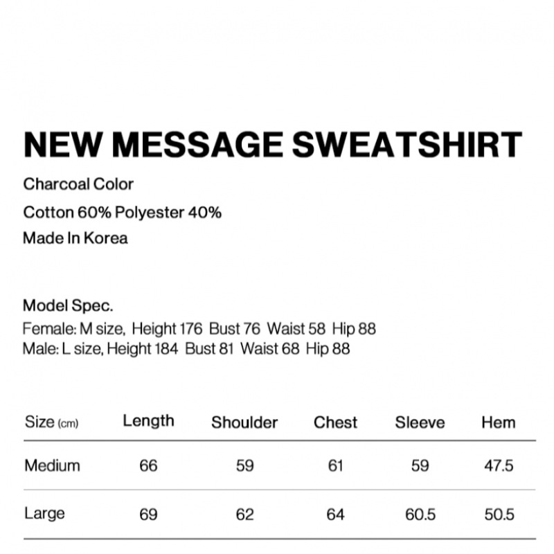 AMES-ワールドワイドニューメッセージスウェットシャツチャコール