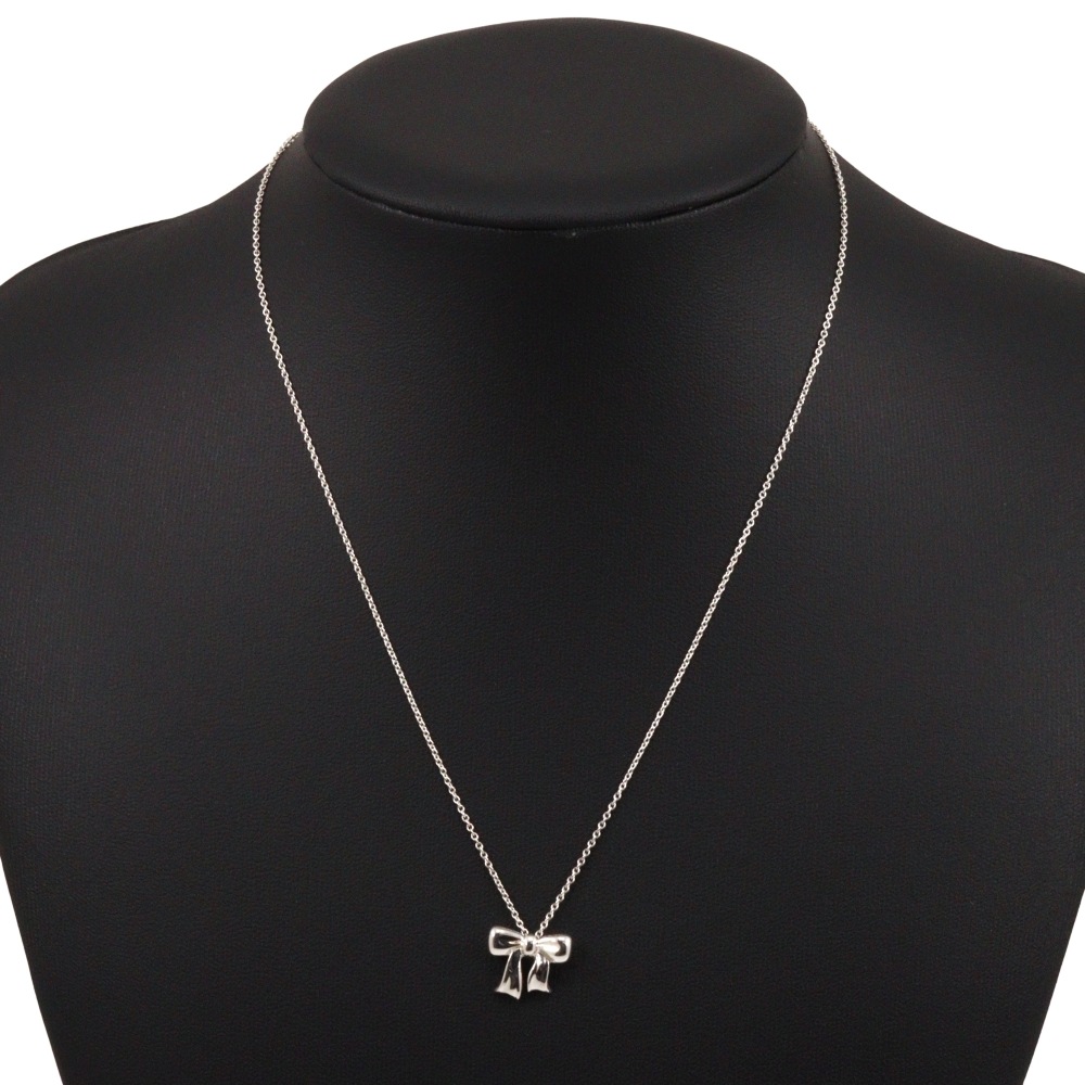リボン ネックレス シルバー925 約2.3g レディース 中古品 A-ランク リボン ネックレス シルバー925 約2.3g レディース 中古品 A-ランク