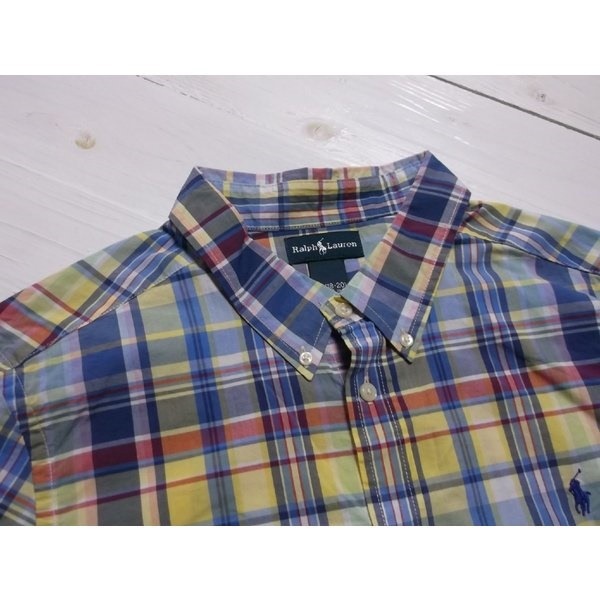 ボーイズサイズ 半袖 ボタンダウンシャツ イエロー boys PR2-043 ボーイズサイズ 半袖 ボタンダウンシャツ イエロー boys PR2-043