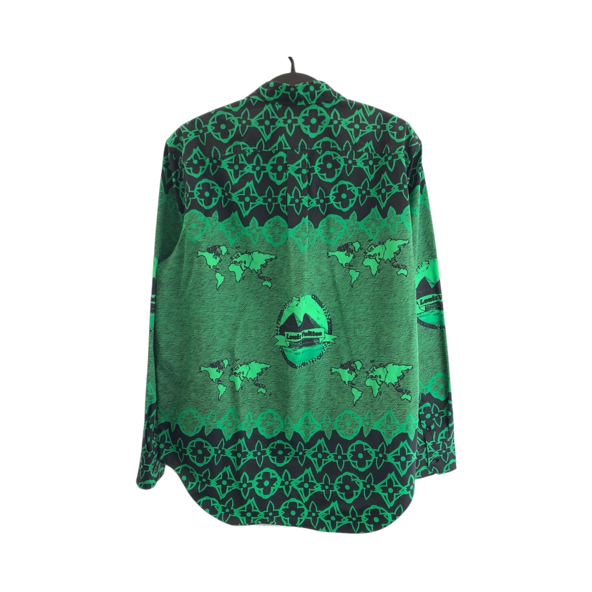 専用販売 美品 ワックスオーバーシャツ サイズL グリーン ブラック 黒 コットン
