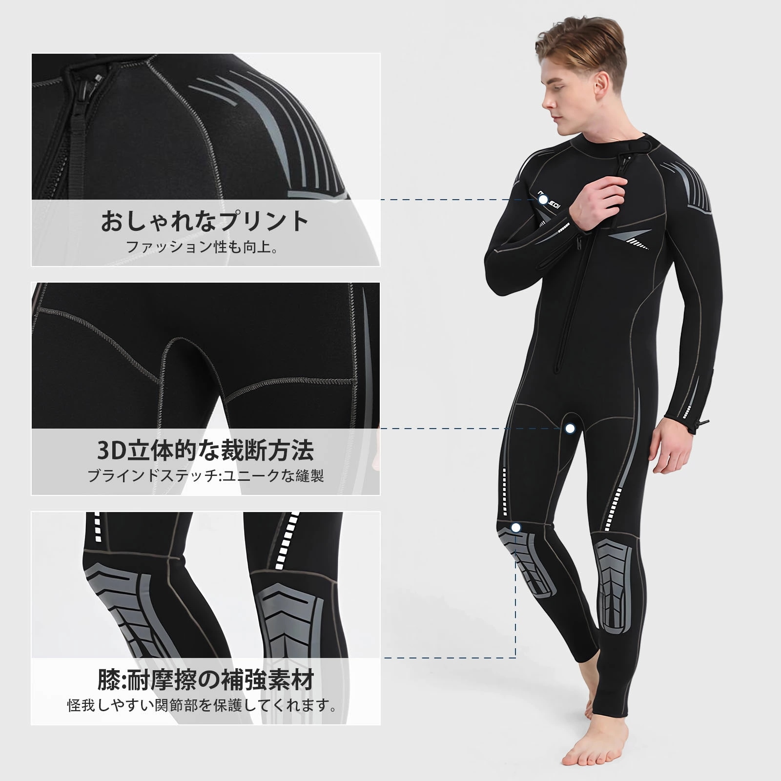 ウェットスーツ 5mm 裏起毛 メンズ フィッシング ワンピース