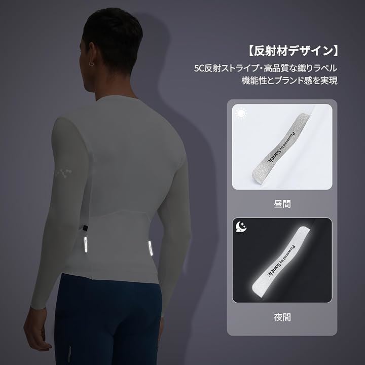 メンズ サイクルジャージ 長袖 春夏 サイクルウェア 自転車 サイクリング ロードバイク UVカート 通気(ホワイト, L) メンズ サイクルジャージ 長袖 春夏 サイクルウェア 自転車 サイクリング ロードバイク UVカート 通気(ホワイト, L)