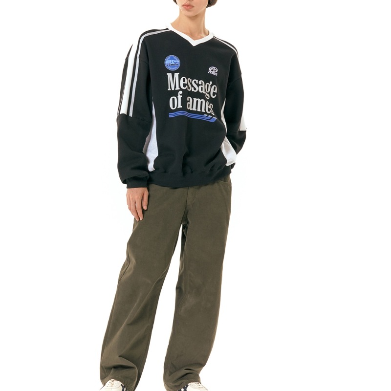 [SEVENTEENジョンハン着用] 起毛/V NECK UNIFORM SWEATSHIRT BLACK