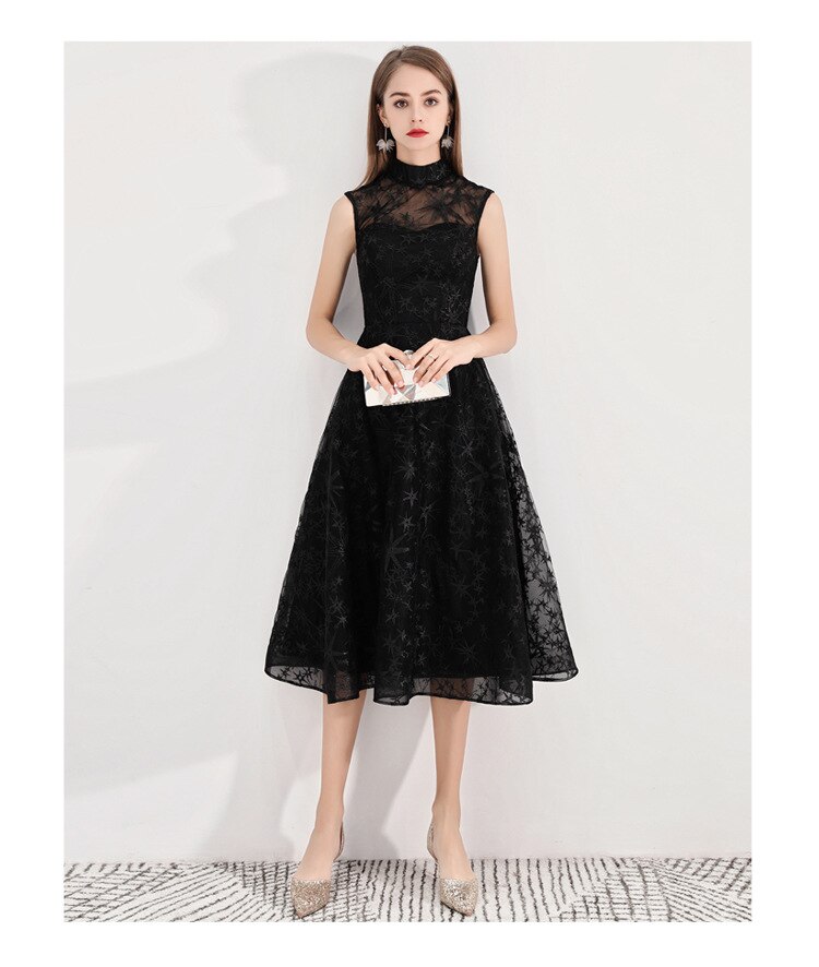 品質良い 黒ドレス ウェディングドレス 演奏会用 ロングドレス Aライン 舞台衣装 ステージ衣装