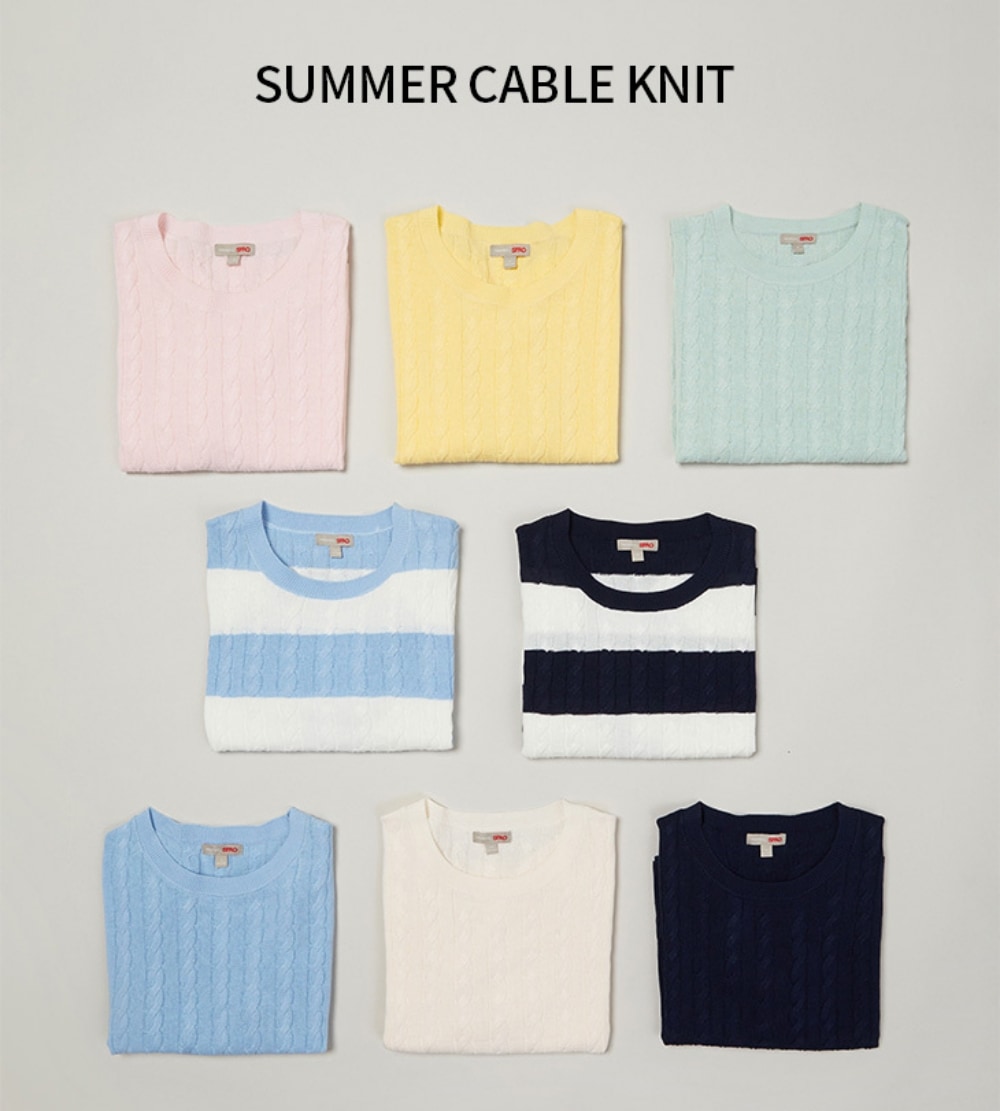 23SS/SUMMERCABLEKNIT/半袖ニット/8カラー/SPKWD25U03
