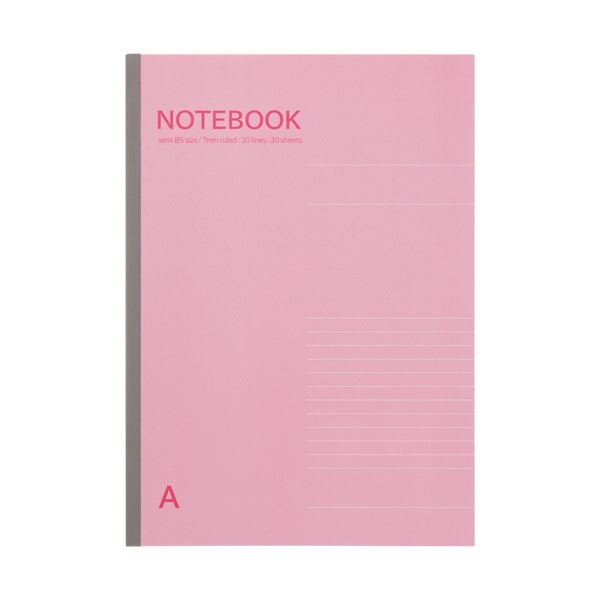 （まとめ）TANOSEE ノートブック セミB5 A罫7mm 30枚 ピンク 1セット（50冊：10冊×5パック） 