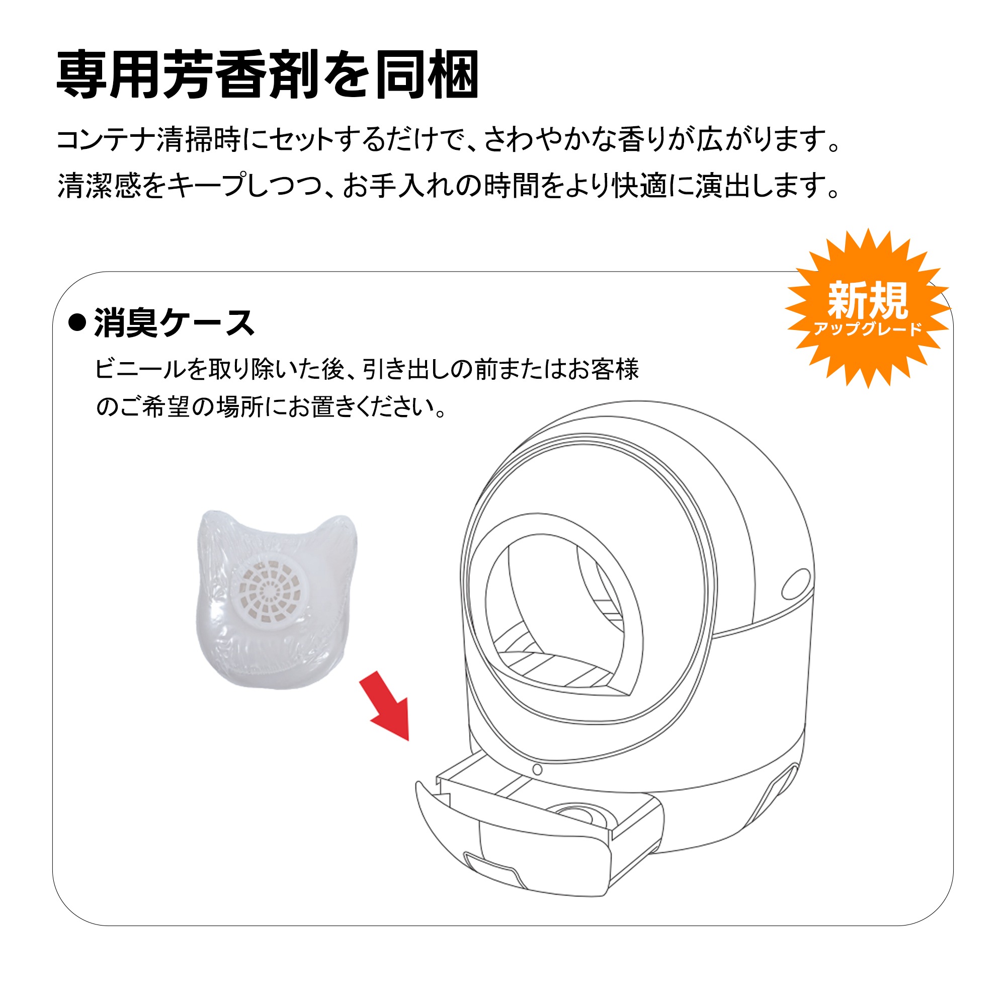【当日出荷/175】【2025年新仕様】自動ネコトイレ 猫 トイレ 消臭ケース 猫用 猫トイレ 自動 清掃 重量センサー 安全 多頭飼い 大容量 留守番 脱臭 猫砂 掃除 飛び散り防止 スマホ アプリ_4