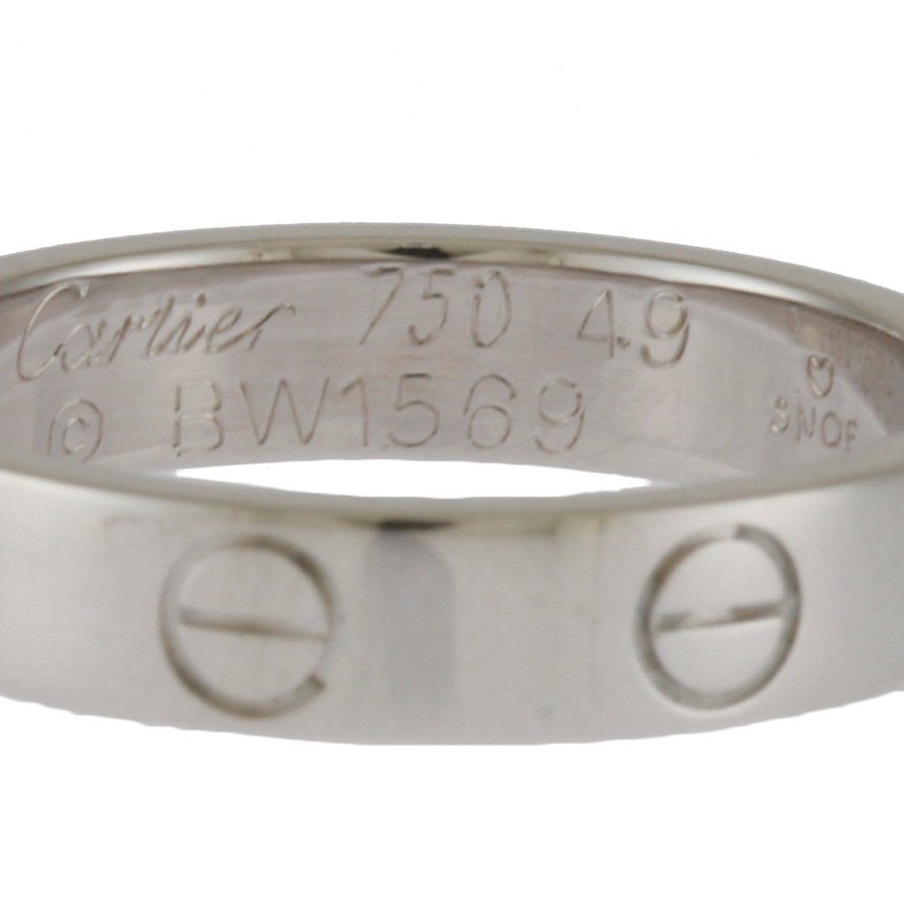 カルティエ ミニラブ リング 指輪 9号 18金 K18ホワイトゴールド