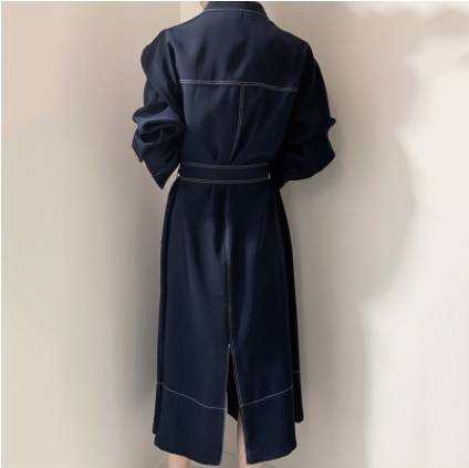 ワンピース ミモレ丈 レディース 長袖 秋 無地 ネイビー ウエストリボン フロントボタン イベント 休日 お出かけ デート コーデ 普段使い OL 通勤 着回し ファッション おしゃれ カジュアル ワンピース ミモレ丈 レディース 長袖 秋 無地 ネイビー ウエストリボン フロントボタン イベント 休日 お出かけ デート コーデ 普段使い OL 通勤 着回し ファッション おしゃれ カジュアル