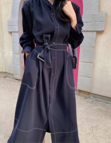 ワンピース ミモレ丈 レディース 長袖 秋 無地 ネイビー ウエストリボン フロントボタン イベント 休日 お出かけ デート コーデ 普段使い OL 通勤 着回し ファッション おしゃれ カジュアル ワンピース ミモレ丈 レディース 長袖 秋 無地 ネイビー ウエストリボン フロントボタン イベント 休日 お出かけ デート コーデ 普段使い OL 通勤 着回し ファッション おしゃれ カジュアル