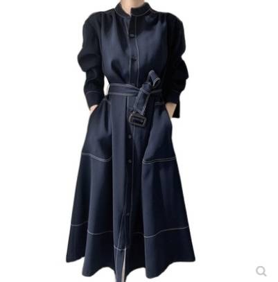 ワンピース ミモレ丈 レディース 長袖 秋 無地 ネイビー ウエストリボン フロントボタン イベント 休日 お出かけ デート コーデ 普段使い OL 通勤 着回し ファッション おしゃれ カジュアル ワンピース ミモレ丈 レディース 長袖 秋 無地 ネイビー ウエストリボン フロントボタン イベント 休日 お出かけ デート コーデ 普段使い OL 通勤 着回し ファッション おしゃれ カジュアル